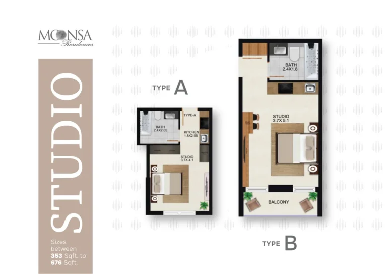 Moonsa Residences floor plan Студия
