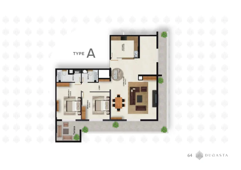Moonsa Residences floor plan 2-спальн.