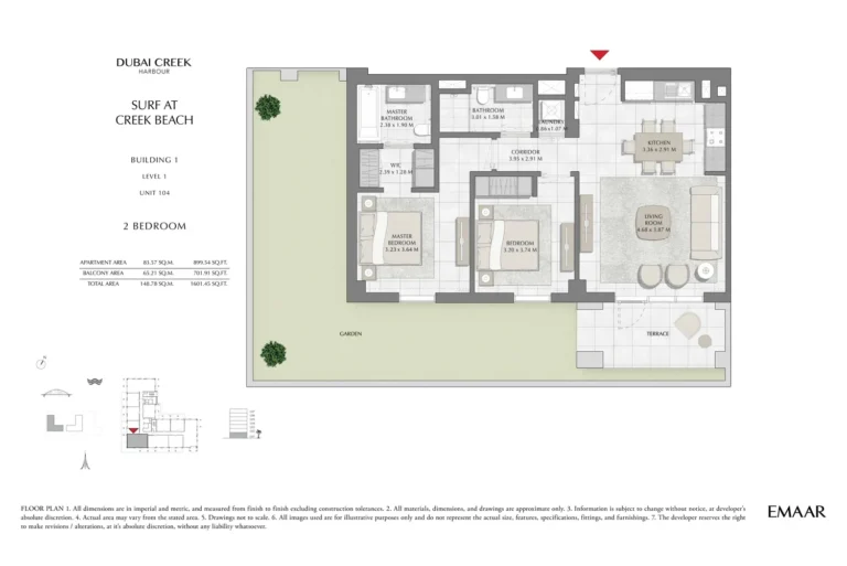 Surf at Creek Beach floor plan 2 BR · 1601 sqft