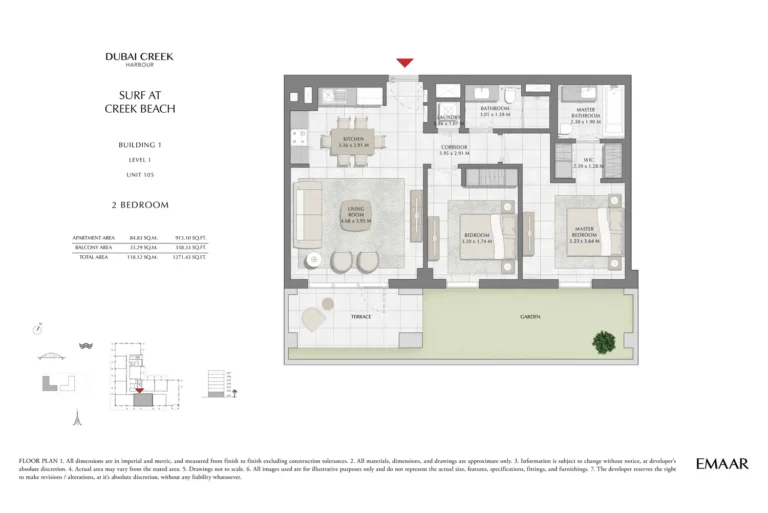 Surf at Creek Beach floor plan 2 BR · 1271 sqft