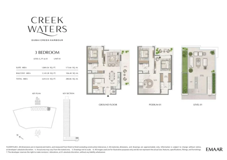 Creek Waters floor plan 3-спальн. · 3014 sqft