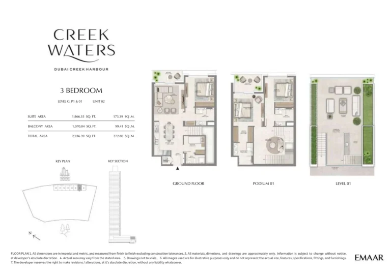 Creek Waters floor plan 3-спальн. · 2936 sqft