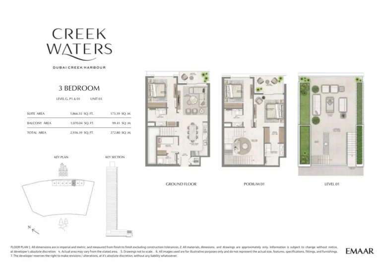 Creek Waters floor plan 3-спальн. · 2936 sqft