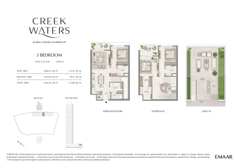 Creek Waters floor plan 3-спальн. · 2936 sqft