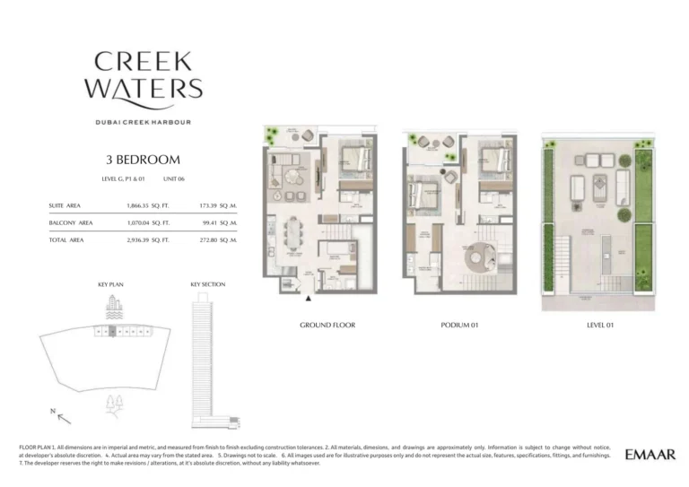 Creek Waters floor plan 3-спальн. · 2936 sqft