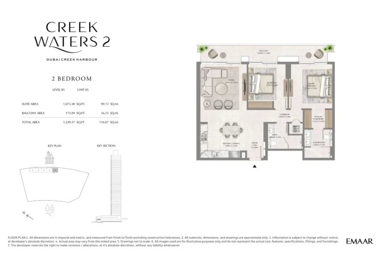 Creek Waters 2 floor plan 2-спальн. · 1249 sqft