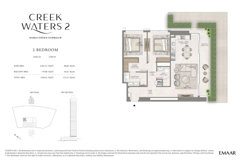 Creek Waters 2 floor plan 2-спальн. · 1240 sqft