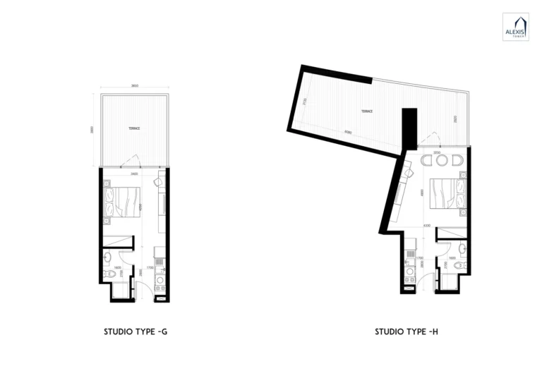 Alexis Tower floor plan Студия