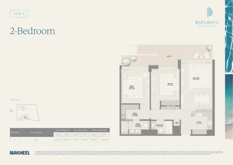 Bay Grove Residences floor plan 2 BR · 1422 sqft