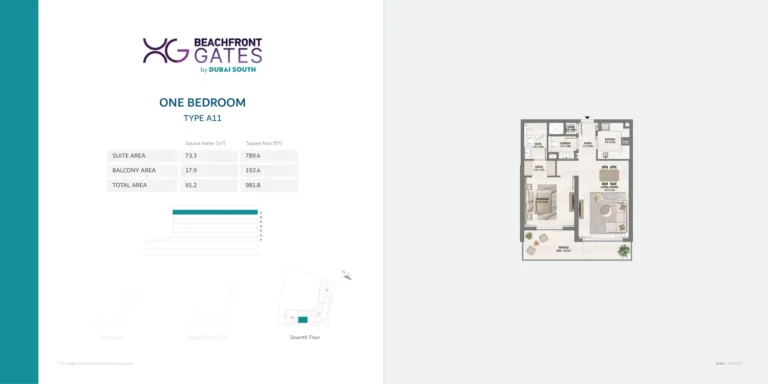 Beachfront Gates 1 floor plan 1 BR · 981 sqft