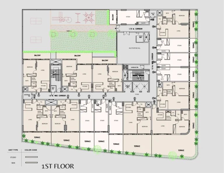 Pearl House 4 floor plan Studio
