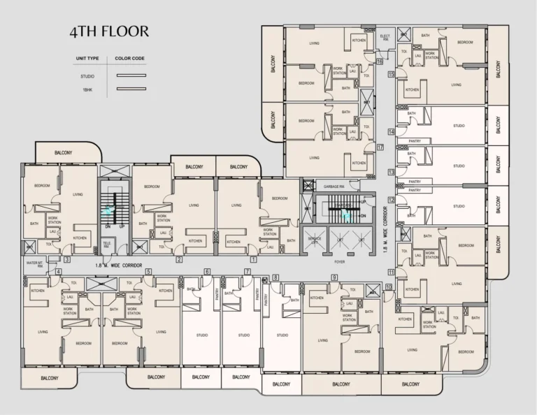 Pearl House 4 floor plan Studio