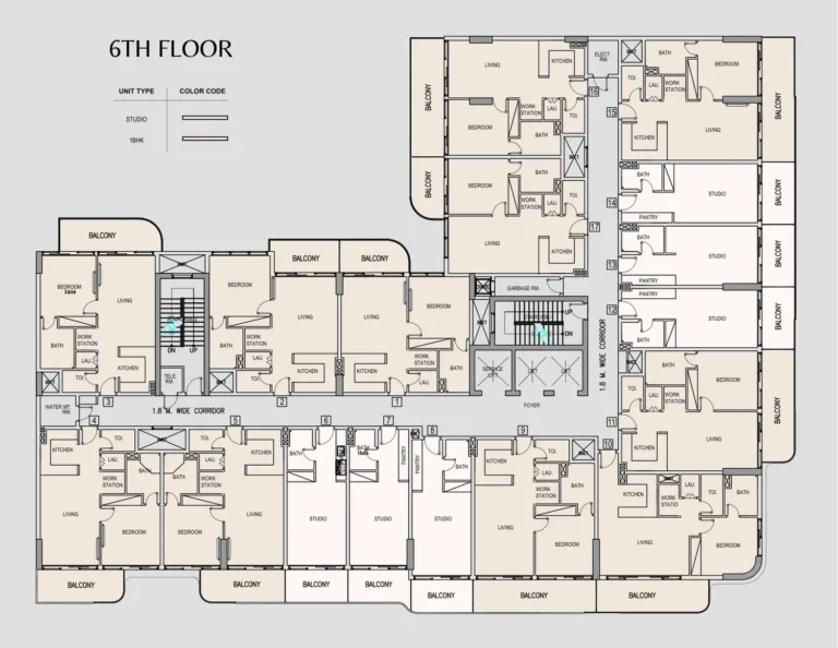 Pearl House 4 floor plan Studio