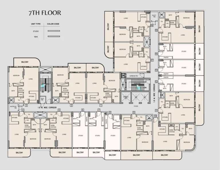 Pearl House 4 floor plan Studio