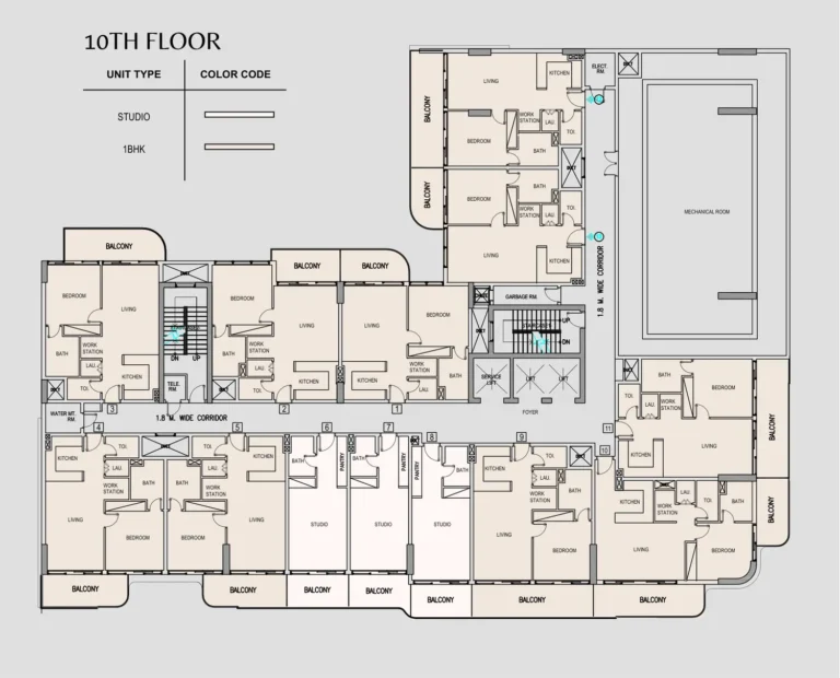 Pearl House 4 floor plan Studio