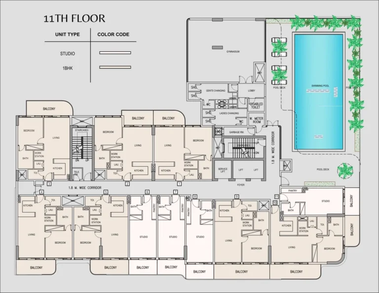 Pearl House 4 floor plan Studio
