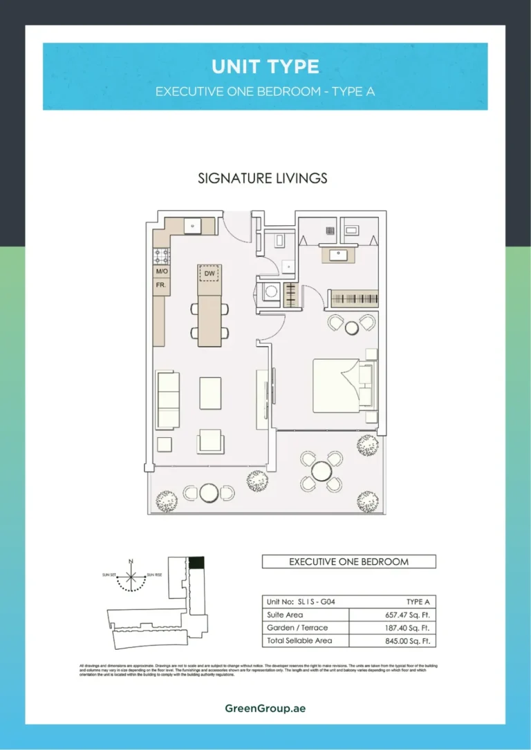 Signature Livings floor plan 1-спальн. · 657 sqft