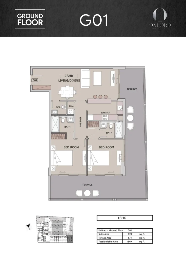 Oxford Boulevard floor plan 2 BR · 1549 sqft