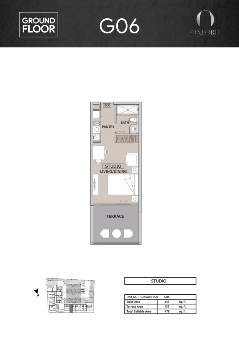 Oxford Boulevard floor plan Studio · 478 sqft
