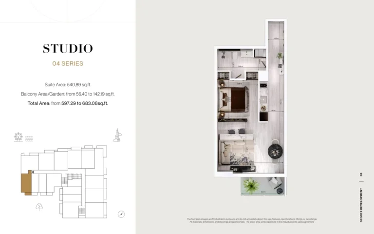 Stonehenge Residences 2 floor plan Студия · 597 sqft