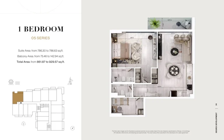 Stonehenge Residences 2 floor plan 1-спальн. · 861 sqft