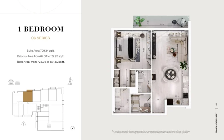 Stonehenge Residences 2 floor plan 1-спальн. · 773 sqft