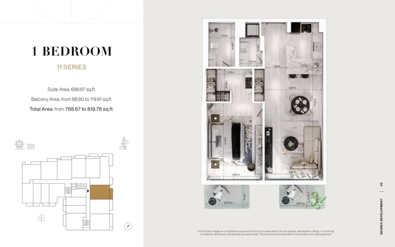 Stonehenge Residences 2 floor plan 1-спальн. · 788 sqft