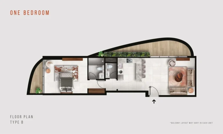 Westwood Grande 2 floor plan 1 BR