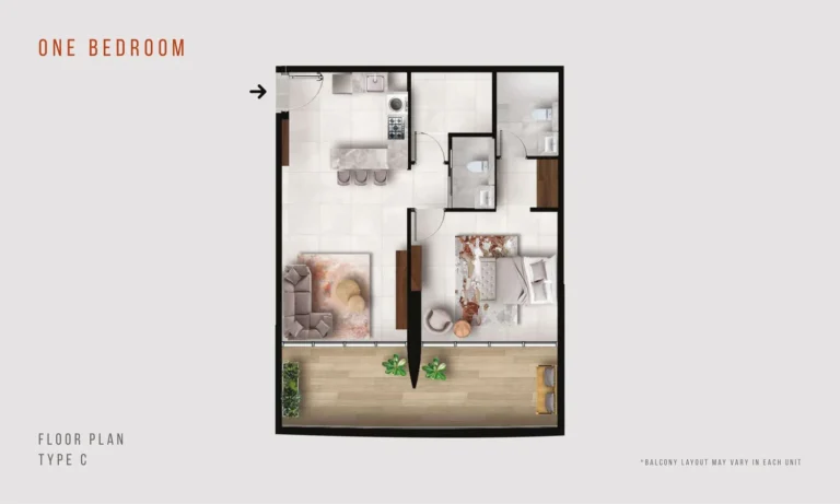Westwood Grande 2 floor plan 1 BR
