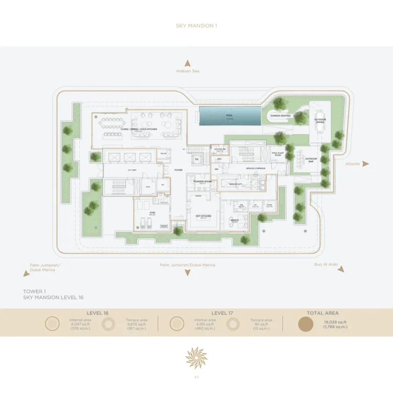 Serenia District East Residences floor plan 4-спальн. · 19029 sqft