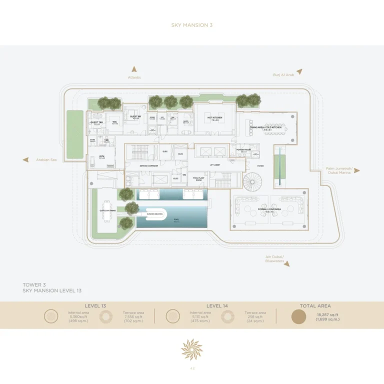 Serenia District East Residences floor plan 5-спальн. · 18287 sqft
