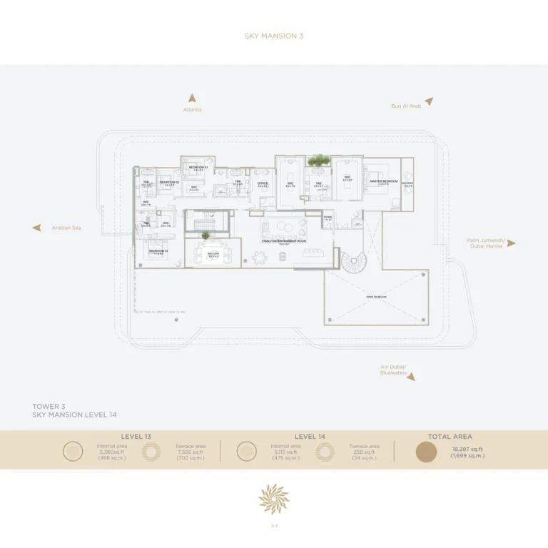 Serenia District East Residences floor plan 5-спальн. · 18287 sqft