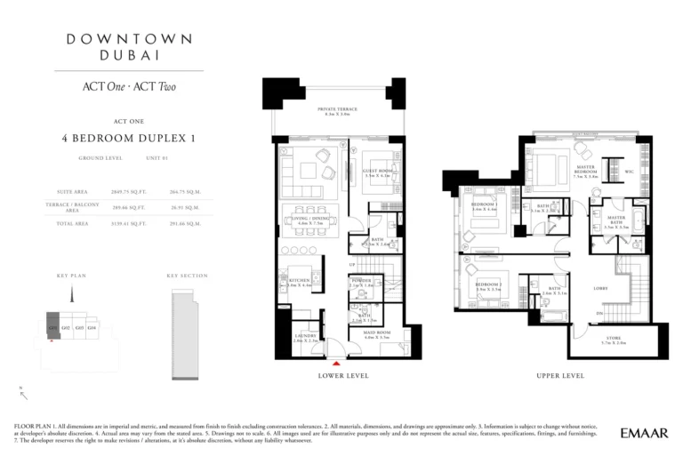 Act Towers floor plan 4 BR · 3139 sqft