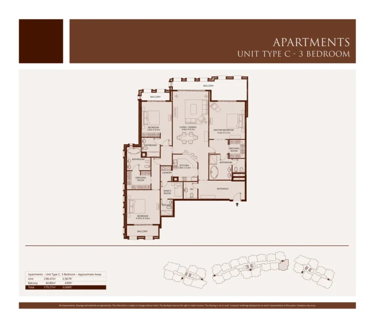 Kingdom of Sheba floor plan 3 BR · 3006 sqft