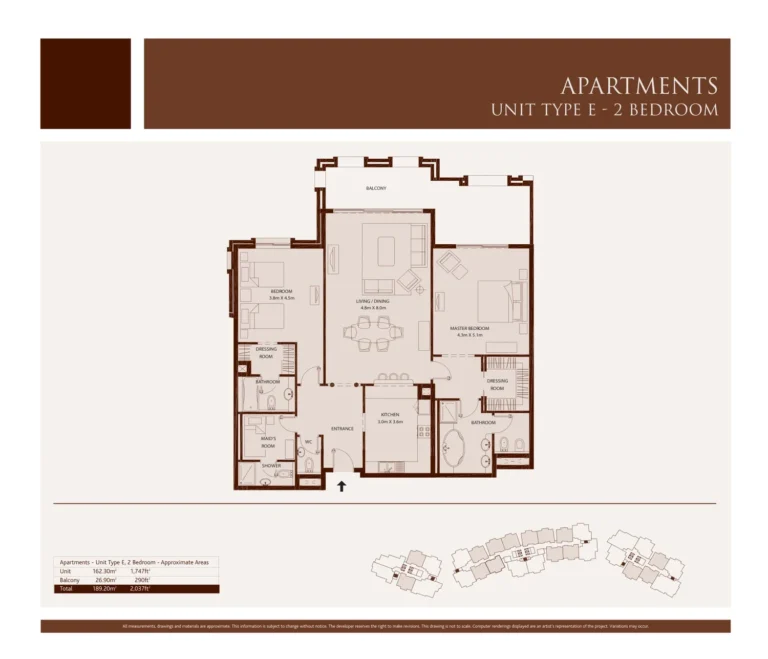 Kingdom of Sheba floor plan 2 BR · 2037 sqft