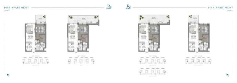 Riverside Views Capri 1 floor plan 1-спальн.
