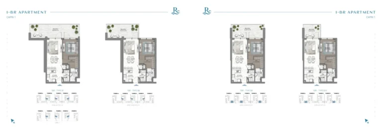 Riverside Views Capri 1 floor plan 1-спальн.