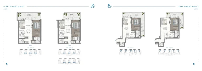 Riverside Views Capri 1 floor plan 1-спальн.