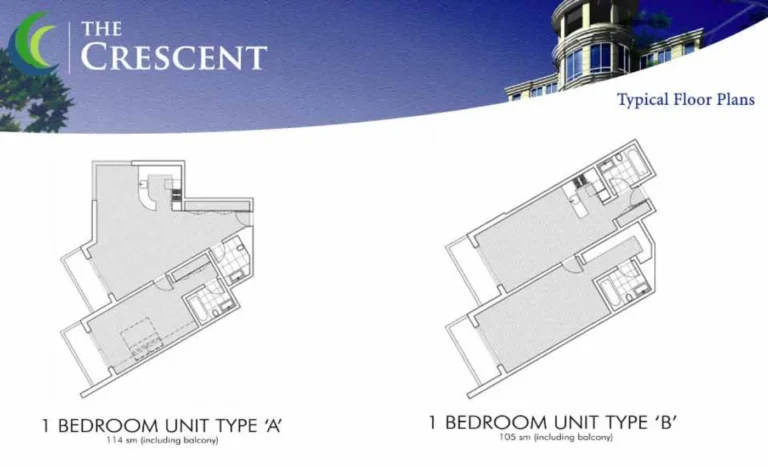 The Crescent floor plan 1-спальн.