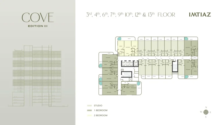 Cove Edition Residence 3 floor plan Студия