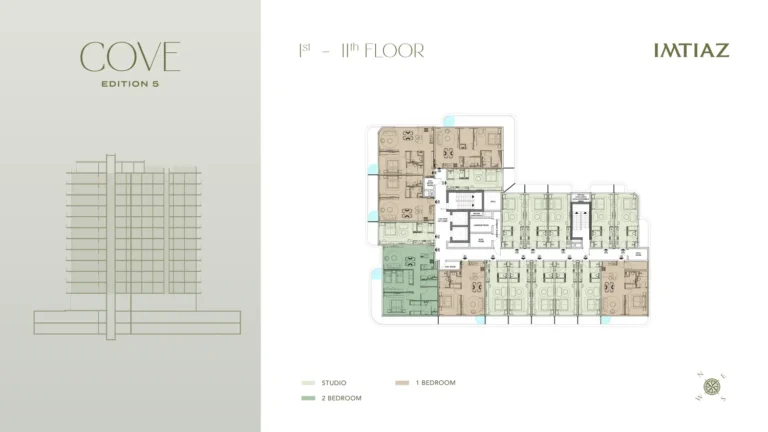 Cove Edition Residence 5 floor plan Студия