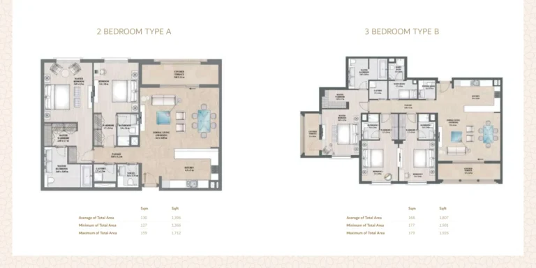 Alandalus Tower D floor plan 2-спальн. · 1396 кв. фут