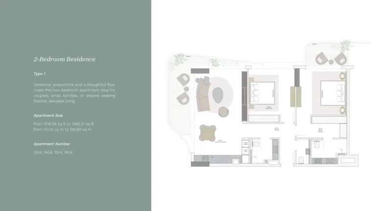 Helvetia Verde floor plan 2 BR · 1218 sqft