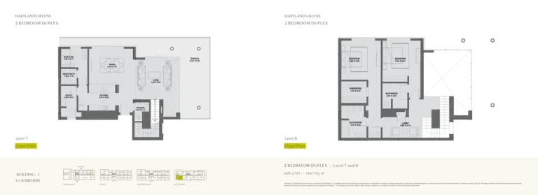 Sobha Hartland Greens 1 floor plan 2 BR · 2785 sqft