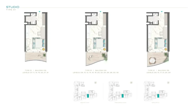 Chic Tower by de Grisogono floor plan Студия