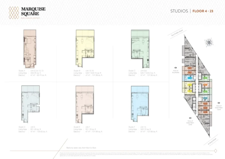 Marquise Square Tower floor plan Studio · 433 sqft