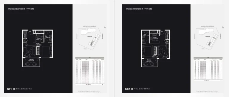 The Atria floor plan Студия · 486 кв. фут
