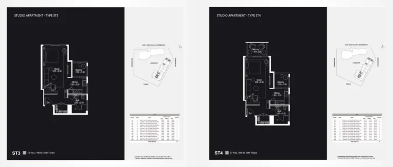 The Atria floor plan Студия · 402 кв. фут
