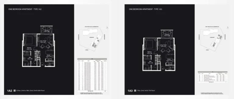 The Atria floor plan 1-спальн. · 742 кв. фут