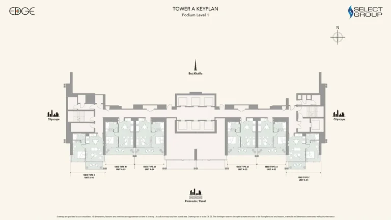 The Edge Business Bay floor plan Studio